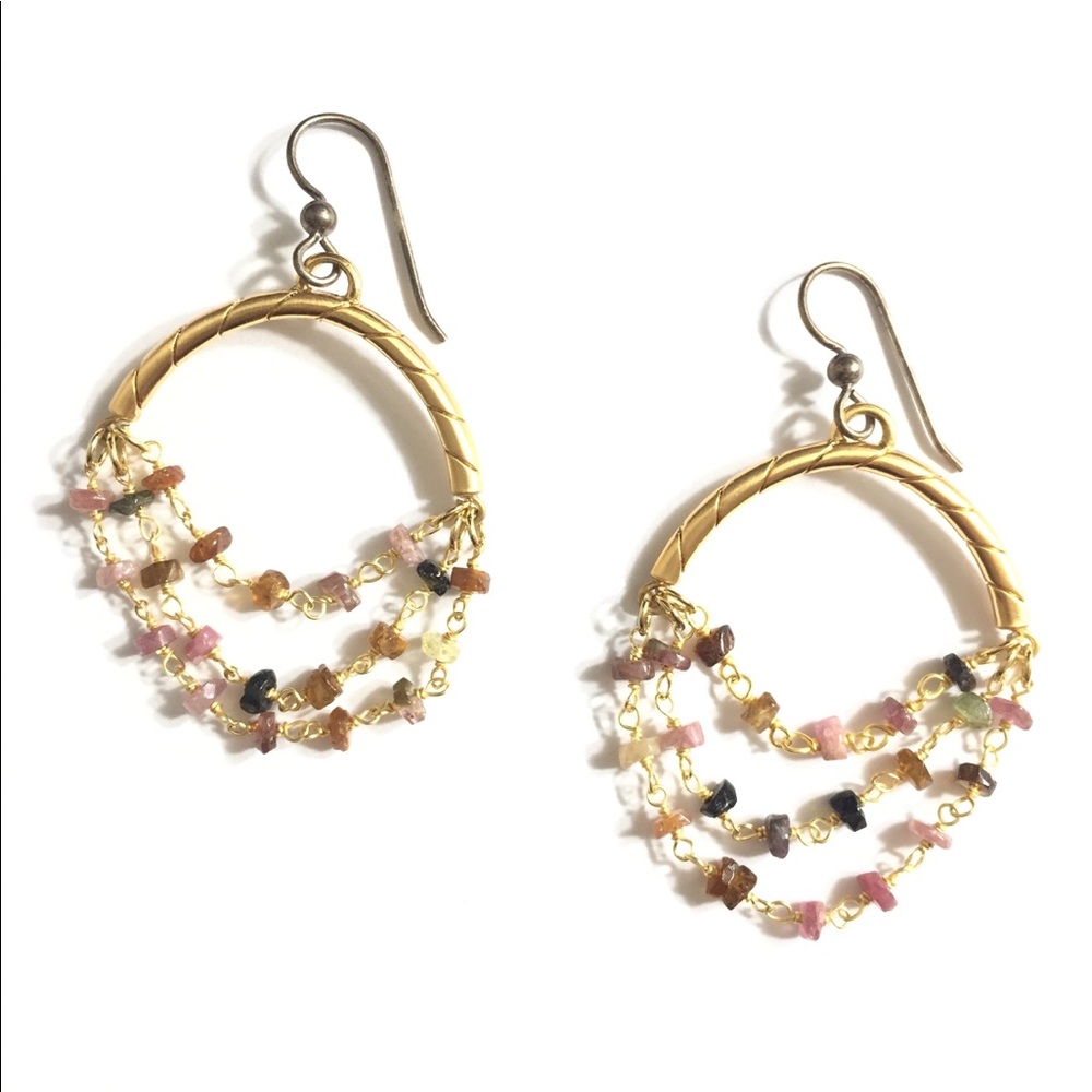 Brighton gold French wire chain earrings